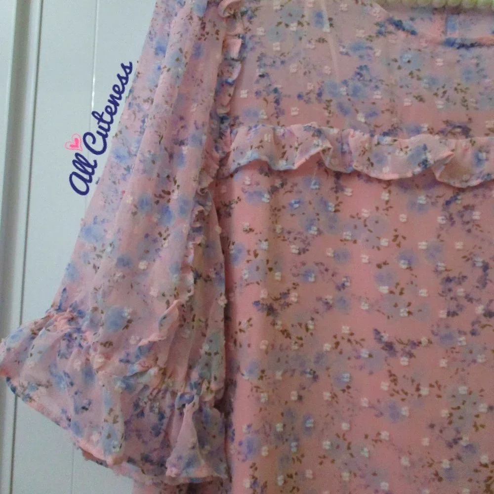 CECE Floral Print Top Size S - Picture 5 of 7